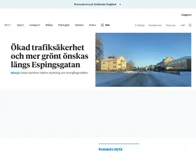 Smålands Folkblad startsida 2024