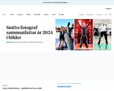 Smålands Folkblad startsida 2025