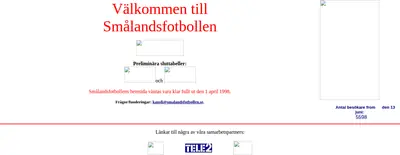 Smålands Fotbollförbund startsida 1998
