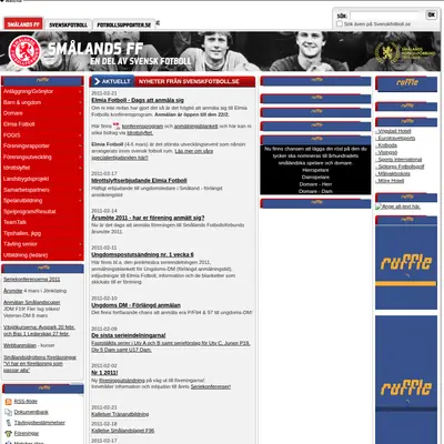 Smålands Fotbollförbund startsida 2011