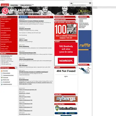 Smålands Fotbollförbund startsida 2012