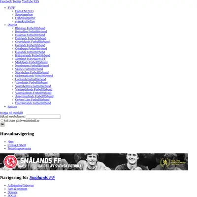 Smålands Fotbollförbund startsida 2014