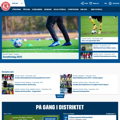 Smålands Fotbollförbund startsida 2025