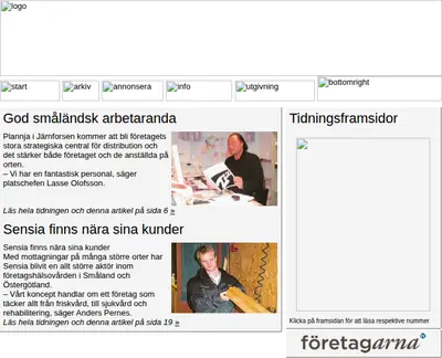 Smålands Näringsliv startsida 2009