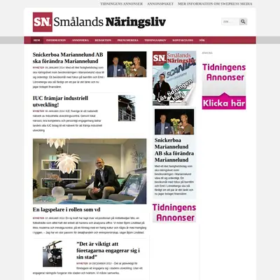 Smålands Näringsliv startsida 2014