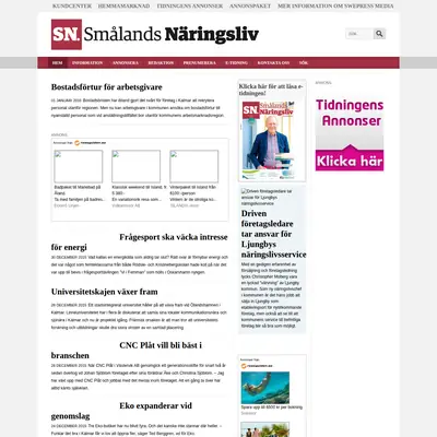 Smålands Näringsliv startsida 2016