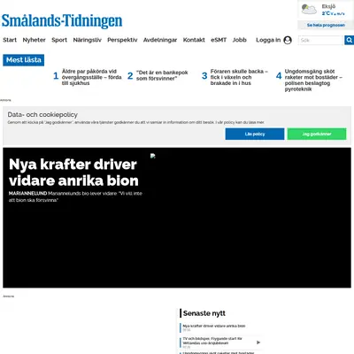 www.smalandstidningen.se startsida 2020