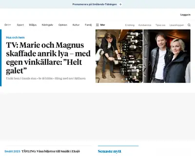 www.smalandstidningen.se startsida 2023