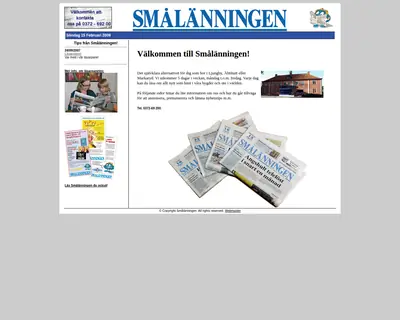 www.smalanningen.se startsida 2009
