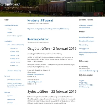 Smalspårigt startsida 2019