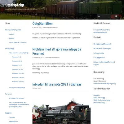 Smalspårigt startsida 2022