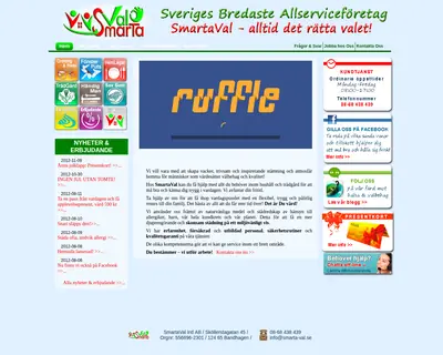 Smarta Val (smartavalsverige.se) startsida 2012