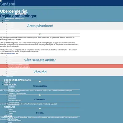 Småspararguiden, smaspararguiden.se startsida 2026