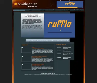 Smithsonian Channel Selects startsida 2008
