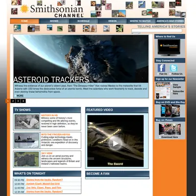 Smithsonian Channel Selects startsida 2010