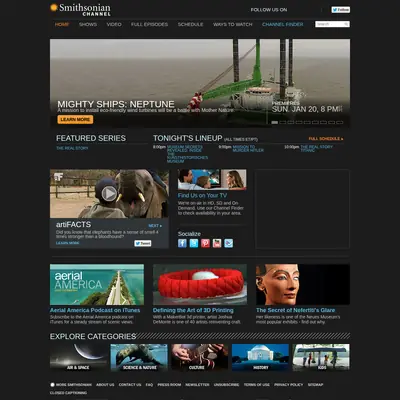 Smithsonian Channel Selects startsida 2013