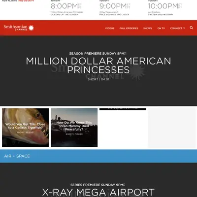 Smithsonian Channel Selects startsida 2016