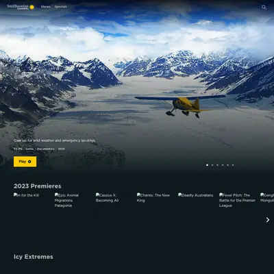 Smithsonian Channel Selects startsida 2024