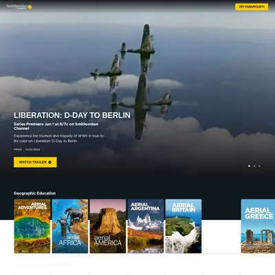 Smithsonian Channel Selects startsida 2025