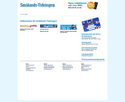 Smålands-Tidningen startsida 2010
