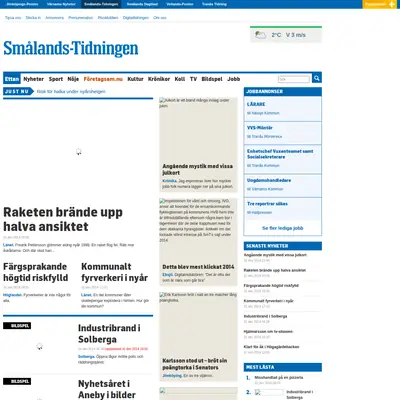 Smålands-Tidningen startsida 2015