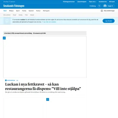 Smålands-Tidningen startsida 2021