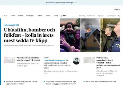 Smålands-Tidningen startsida 2023