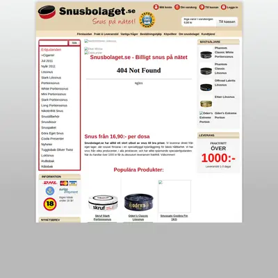 www.snusbolaget.se startsida 2012