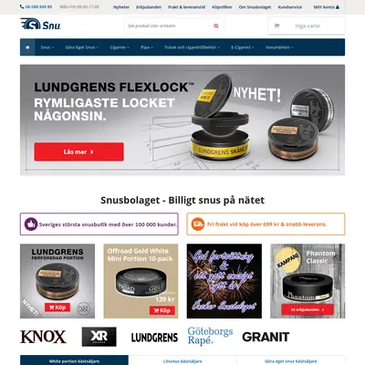 www.snusbolaget.se startsida 2016