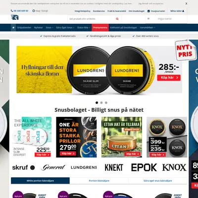 www.snusbolaget.se startsida 2018
