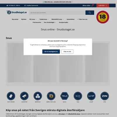 www.snusbolaget.se startsida 2026