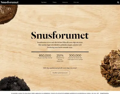 www.snusforumet.se startsida 2019