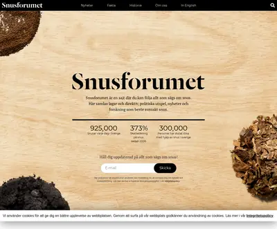 www.snusforumet.se startsida 2020