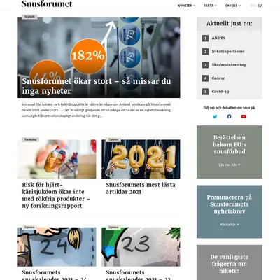 www.snusforumet.se startsida 2022