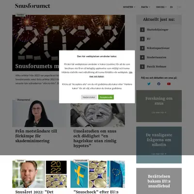 www.snusforumet.se startsida 2023