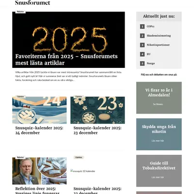 www.snusforumet.se startsida 2026