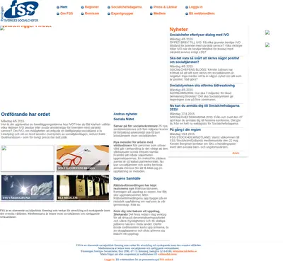 FSS nyhetsbrev Socialchefen startsida 2015