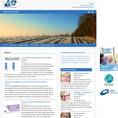 FSS nyhetsbrev Socialchefen startsida 2016