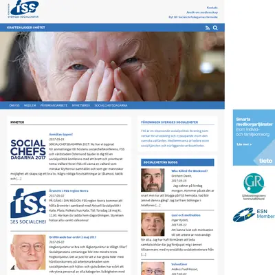 FSS nyhetsbrev Socialchefen startsida 2017