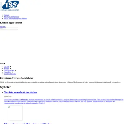 FSS nyhetsbrev Socialchefen startsida 2018