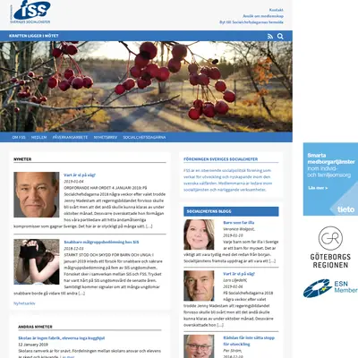 FSS nyhetsbrev Socialchefen startsida 2019
