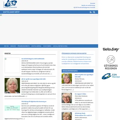 FSS nyhetsbrev Socialchefen startsida 2020