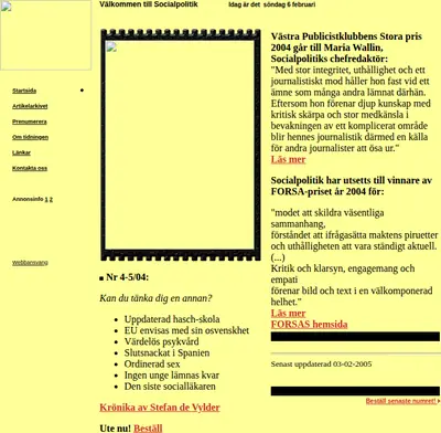 socialpolitik.com startsida 2005