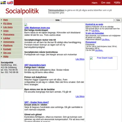 socialpolitik.com startsida 2008