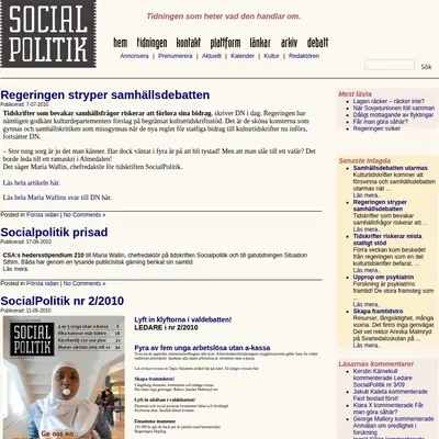 socialpolitik.com startsida 2010