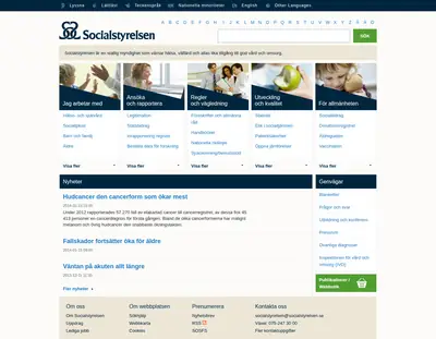 Nytt från Socialstyrelsen startsida 2014