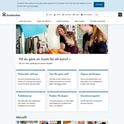 Nytt från Socialstyrelsen startsida 2020