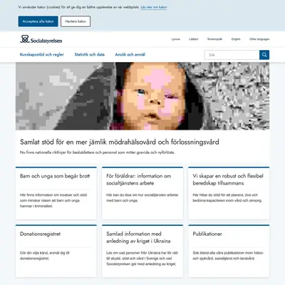 Nytt från Socialstyrelsen startsida 2024