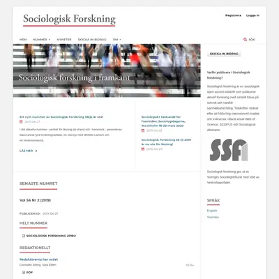 Sociologisk forskning startsida 2019