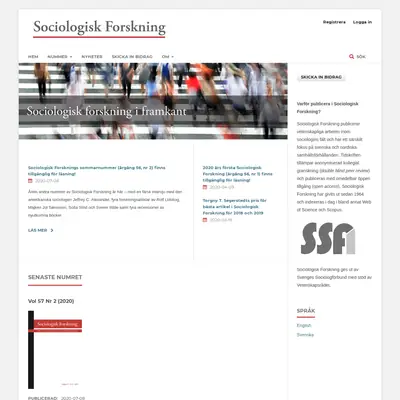 Sociologisk forskning startsida 2020